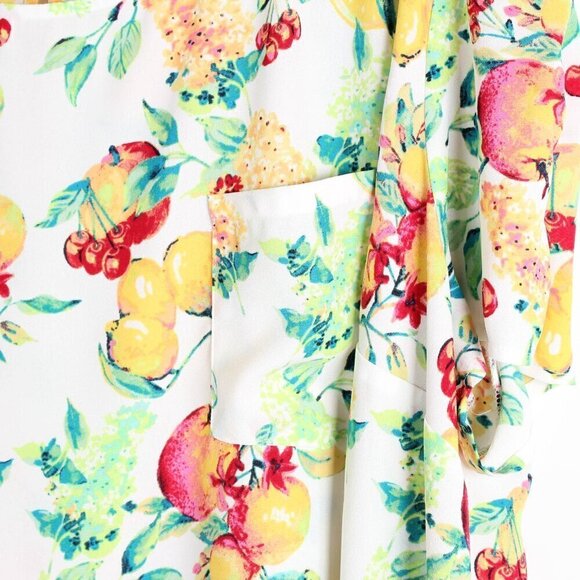 LC Lauren Conrad Blouse Top - 2X - Fruit Lemon Apple Cherry - Picture 4 of 6